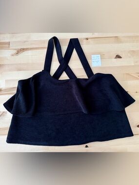Madewell Texture & Thread Black Tiered Layered Tank Top
